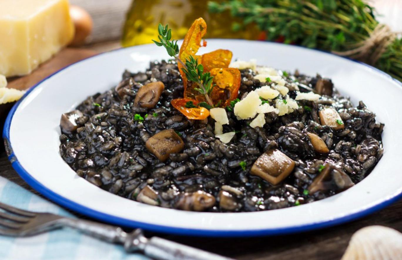 Orzo with squid ink