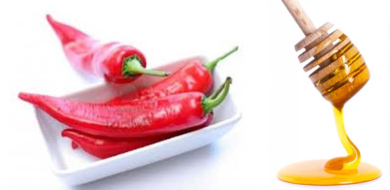 Hot chili peppers with honey