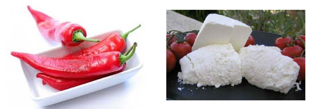 Peppers with soft cheese
