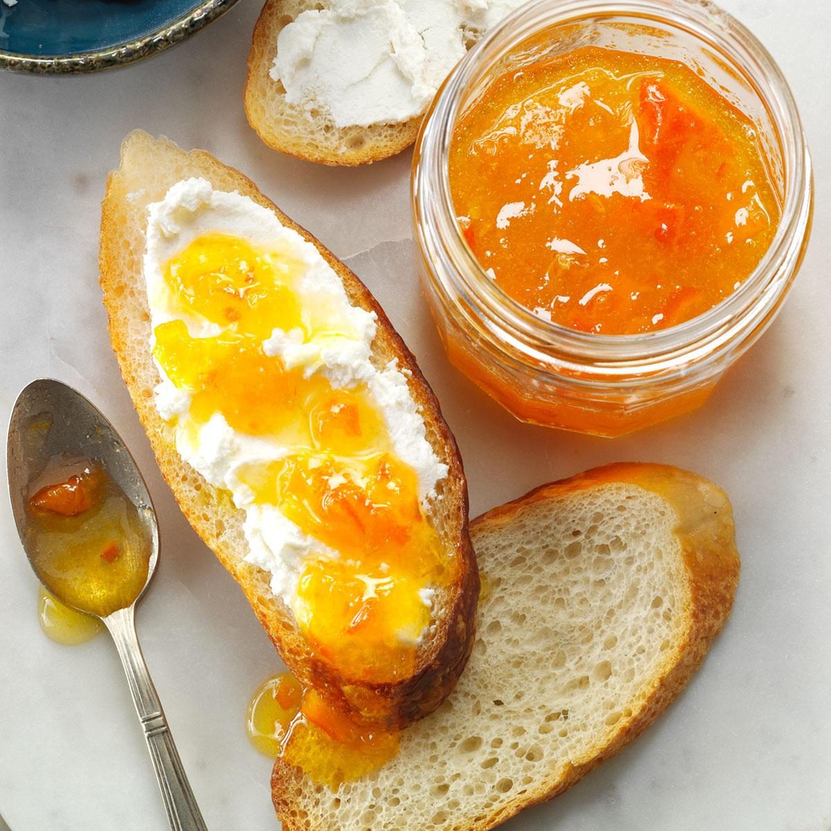 Kumquat marmalade on bread