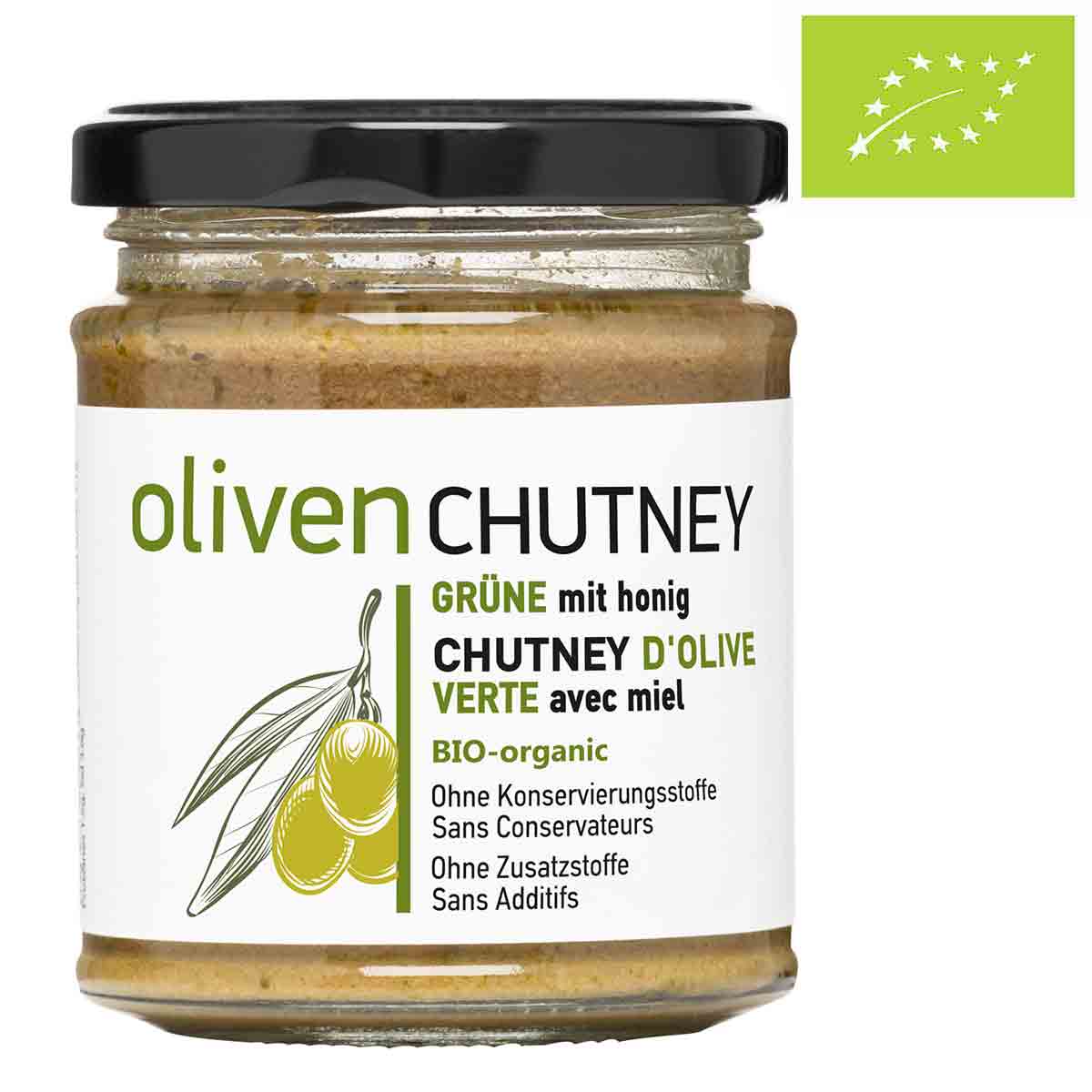 Bio Chutney aus grünen Oliven mit Honig, 180gr, "Olea tree", ohne Konservierungsstoffe