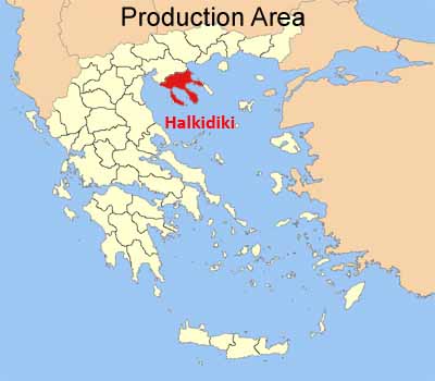 Karte von Halkidiki