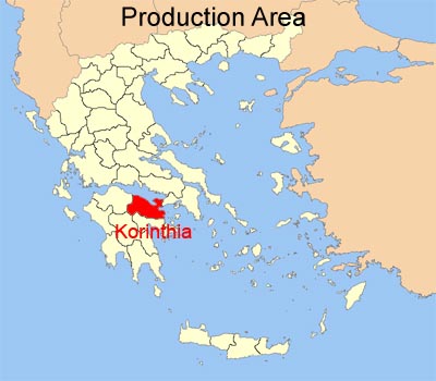 Griechische Karte von Korinthia