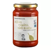 Handgemachte Tomatensauce mit Oliven & Ouzo aus Mytilene, 380gr, "Papayiannides"
